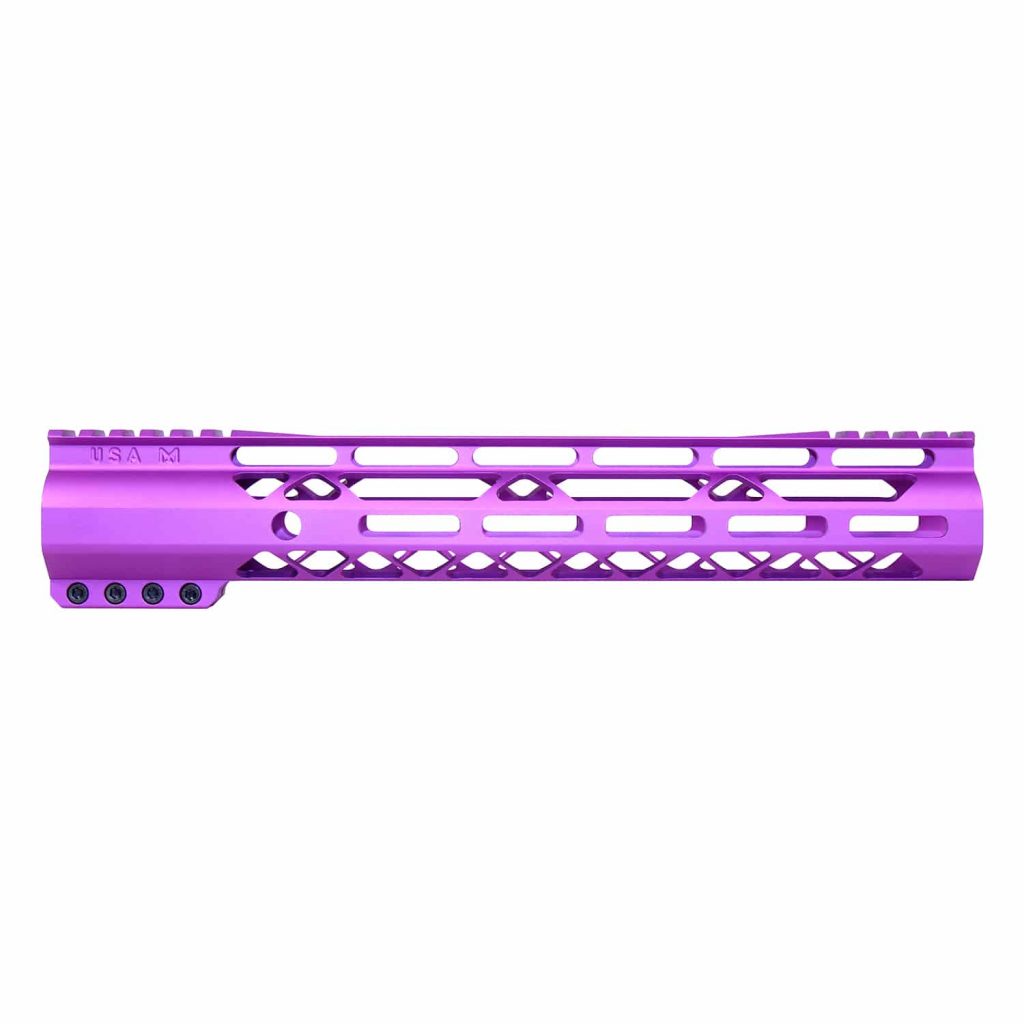 12" AIR-LOK Series M-LOK Compression Free Floating Handguard With Monolithic Top Rail (Gen 2) (Anodized Purple)