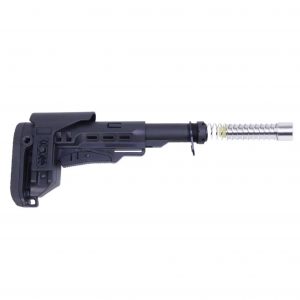 Guntec USA AR 9mm adjustable MCS stock with cheek riser for tactical rifles.