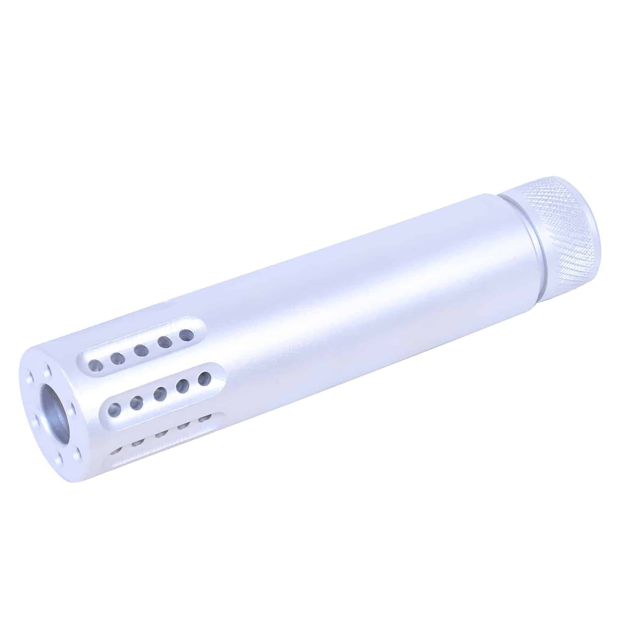anodized-clear-barrel-shroud-ar15-muzzle-brake AR-15 Cal Slip Over Barrel Shroud With Multi Port Muzzle Brake (Unfinished) - Image 1