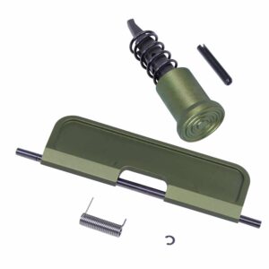 AR-15 rifle upper completion kit with Gen 3 green anodized dust cover and components.