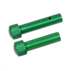 Guntec USA AR 5.56 Extended Takedown Pin Set, Gen 2 in Anodized Irish Green.