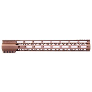 15 Guntec USA bronze M-LOK handguard with top rail, lightweight and heat dissipative.