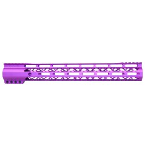 Purple 15-inch Guntec USA M-LOK Free Floating Handguard with Top Rail.