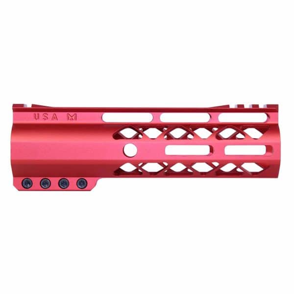 7" AIR-LOK Series M-LOK Compression Free Floating Handguard With Monolithic Top Rail (Gen 2) (Anodized Red)