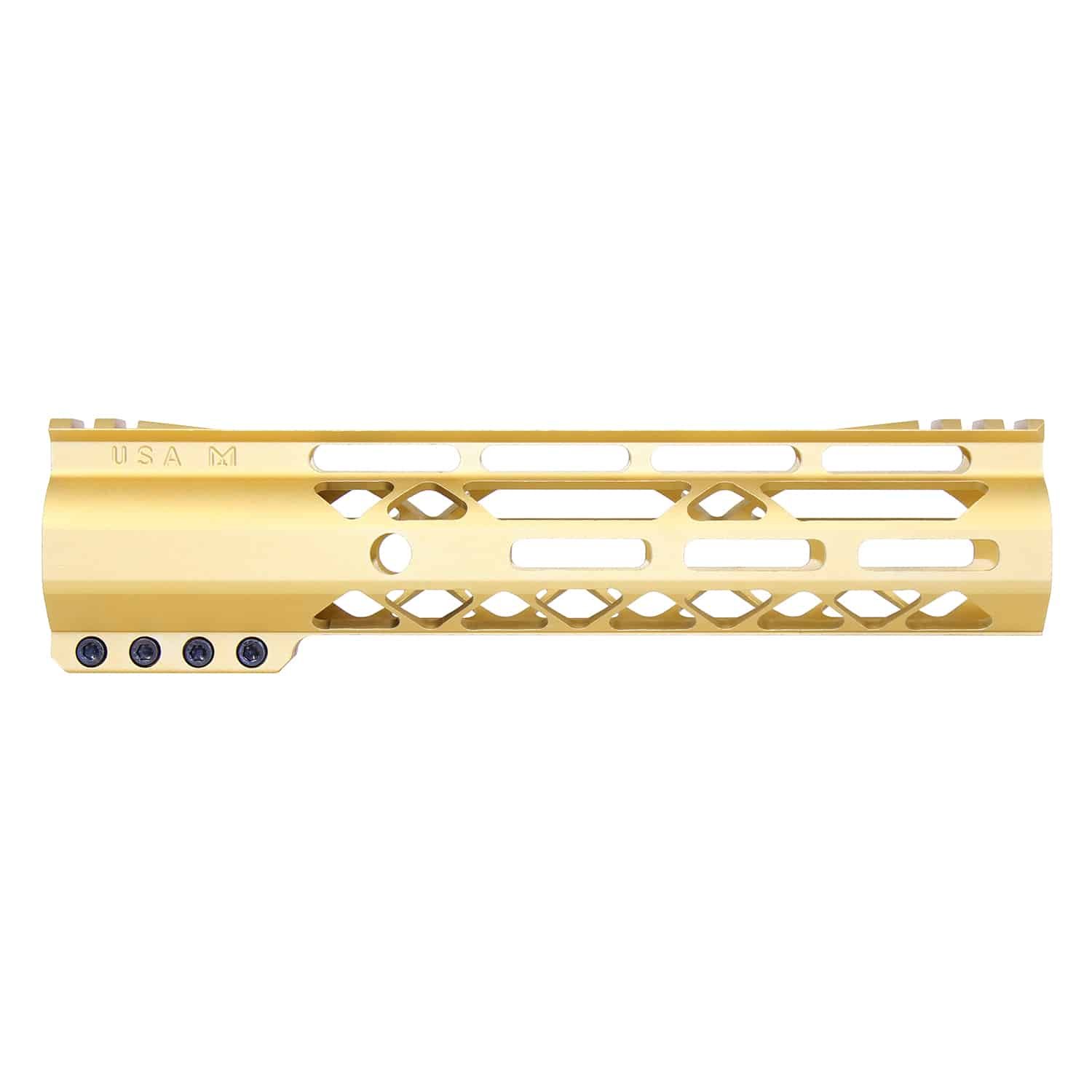 9" AIR-LOK Series M-LOK Compression Free Floating Handguard With Monolithic Top Rail (Gen 2) (Anodized Gold)