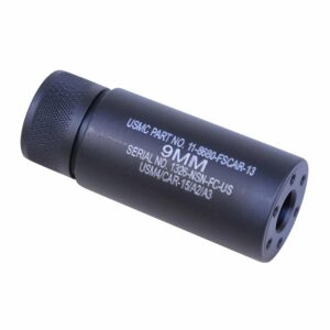 Guntec USA AR-15 9MM 3-inch Fake Suppressor, Anodized Black, Laser Engraved.