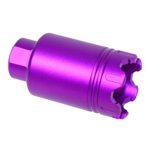 AR-15 Micro Trident Flash Can with Glass Breaker in Anodized Purple.