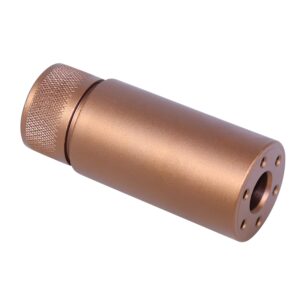 Bronze AR-15 3.0-inch faux suppressor with precision knurled grip.