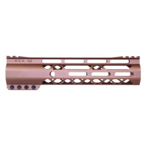 Guntec USA 9 bronze AR-15 handguard with M-LOK slots and top rail.