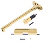 Gold-plated AR-15 Upper Receiver Assembly Kit components displayed.