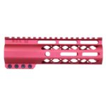 Red 7-inch Guntec USA M-LOK Handguard with Top Rail.