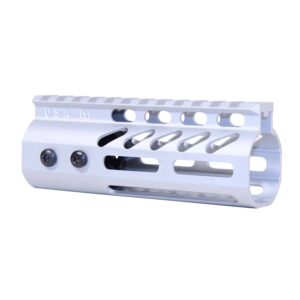 5-inch Guntec M-LOK handguard with monolithic top rail, anodized clear.