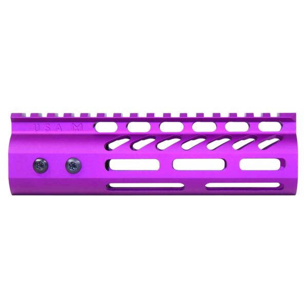 6.75" ULtra Lightweight Thin M-LOK Free Floating Handguard With Monolithic Top Rail (Anodized Purple)