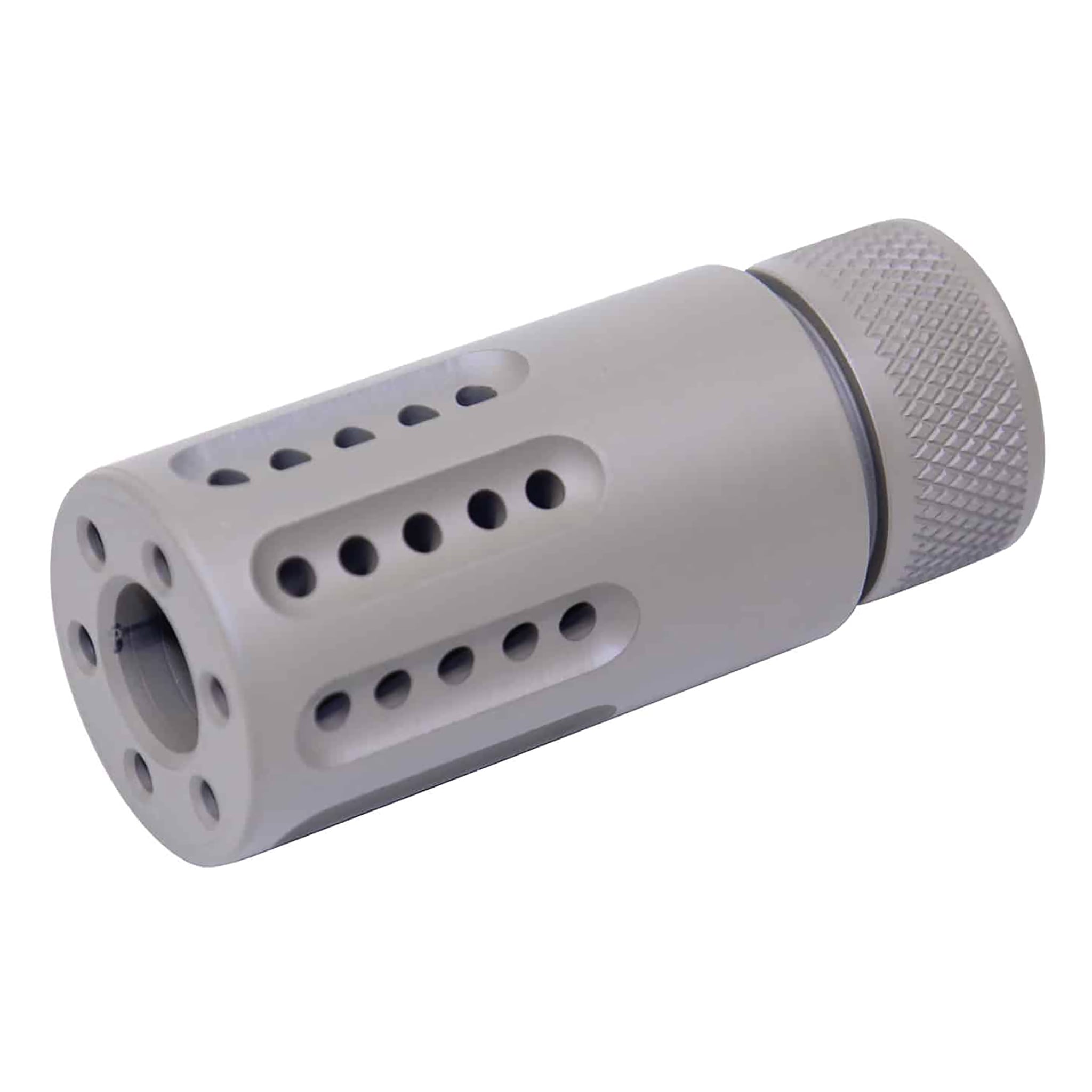 ar-9mm-fde-micro-barrel-shroud-muzzle-brake AR-15 Micro Slip Over Barrel Shroud With Multi Port Muzzle Brake (9mm) (Flat Dark Earth) - Image 1