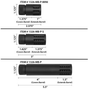 Comparison chart of 1326-MB-P series cylinders with dimensions and features.