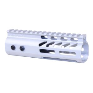 Guntec USA 6-inch M-LOK handguard with monolithic top rail, anodized clear finish.