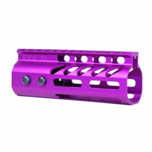 5" Ultra Lightweight Thin M-LOK Free Floating Handguard With Monolithic Top Rail (Anodized Purple)