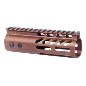 6" Ultra Lightweight Thin M-LOK Free Floating Handguard With Monolithic Top Rail (Anodized Bronze)