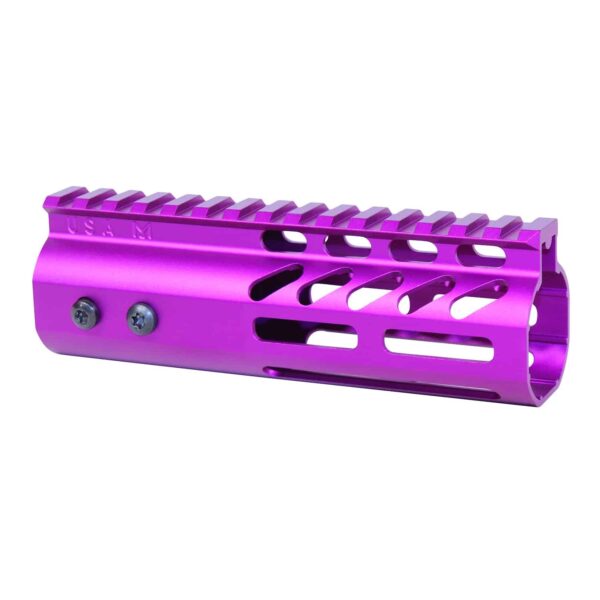 6" Ultra Lightweight Thin M-LOK Free Floating Handguard With Monolithic Top Rail (Anodized Purple)