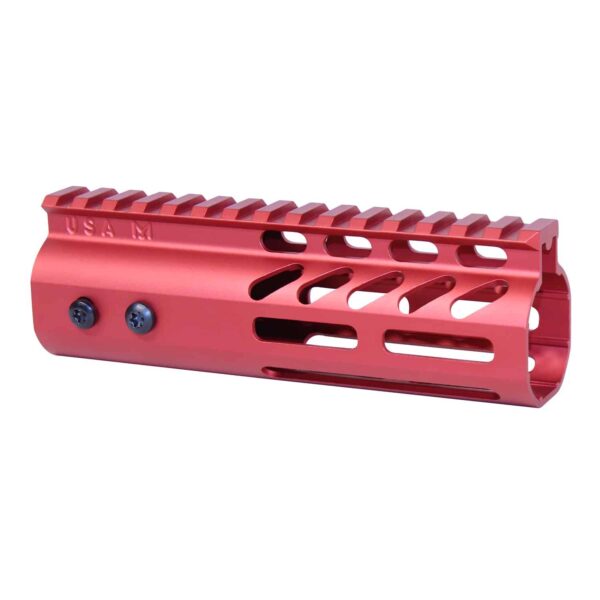 6" Ultra Lightweight Thin M-LOK Free Floating Handguard With Monolithic Top Rail (Anodized Red)