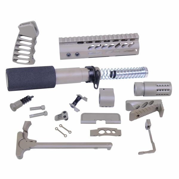 AR-15 Ultimate Pistol Kit parts in Flat Dark Earth finish.