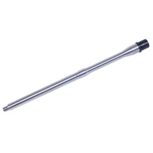 Stainless steel 16-inch 5.56mm M4 rifle barrel with a smooth finish.