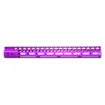 Guntec USA 16.5 purple M-LOK handguard with top rail, lightweight and free-floating.