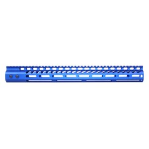 16.5" Ultra Lightweight Thin M-LOK System Free Floating Handguard With Monolithic Top Rail (Anodized Blue)