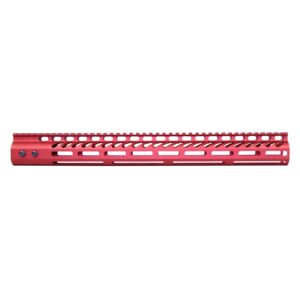 16.5" Ultra Lightweight Thin M-LOK System Free Floating Handguard With Monolithic Top Rail (Anodized Red)