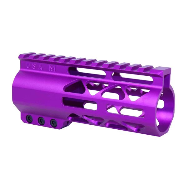 5" AIR-LOK Series M-LOK Compression Free Floating Handguard With Monolithic Top Rail (Anodized Purple)