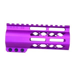 5" AIR-LOK Series M-LOK Compression Free Floating Handguard With Monolithic Top Rail (Anodized Purple)