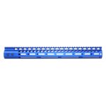 Blue 16.5 Guntec USA M-LOK Handguard with Top Rail, Lightweight Aluminum.