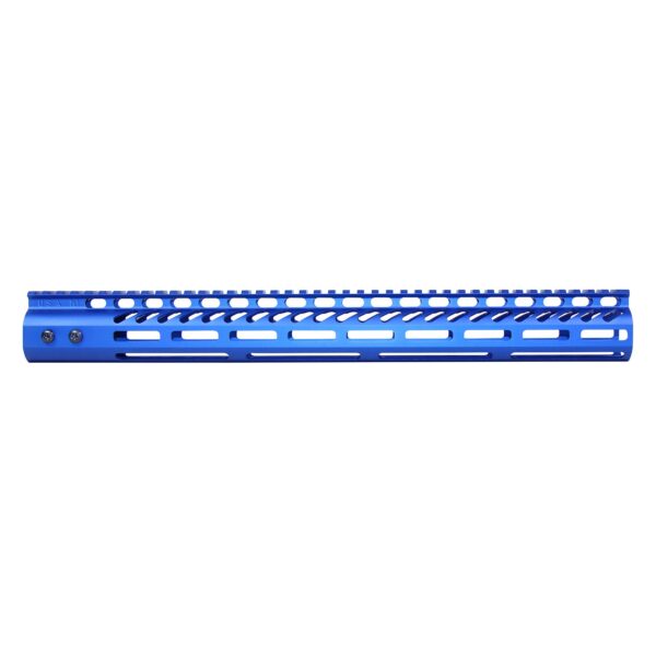 Blue 16.5 Guntec USA M-LOK Handguard with Top Rail, Lightweight Aluminum.