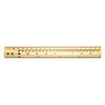 Gold Anodized Guntec USA 16.5 M-LOK Handguard with Monolithic Top Rail.