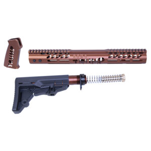 Bronze AR-15 Trump Series furniture set with handguard, stock, and grip.