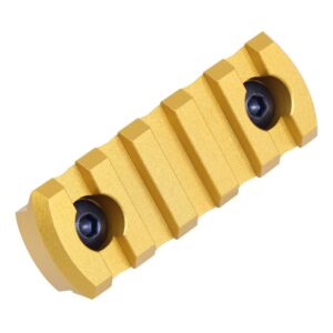 Gold 2.25-inch Guntec USA M-LOK Removable Accessory Rail with Hex Screws.