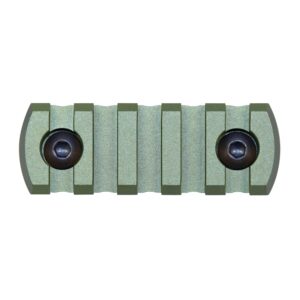 Green 2.25-inch Guntec USA M-LOK accessory rail with textured grip and black end caps.