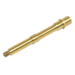 Precision-engineered cylindrical brass component with threaded end for industrial use.
