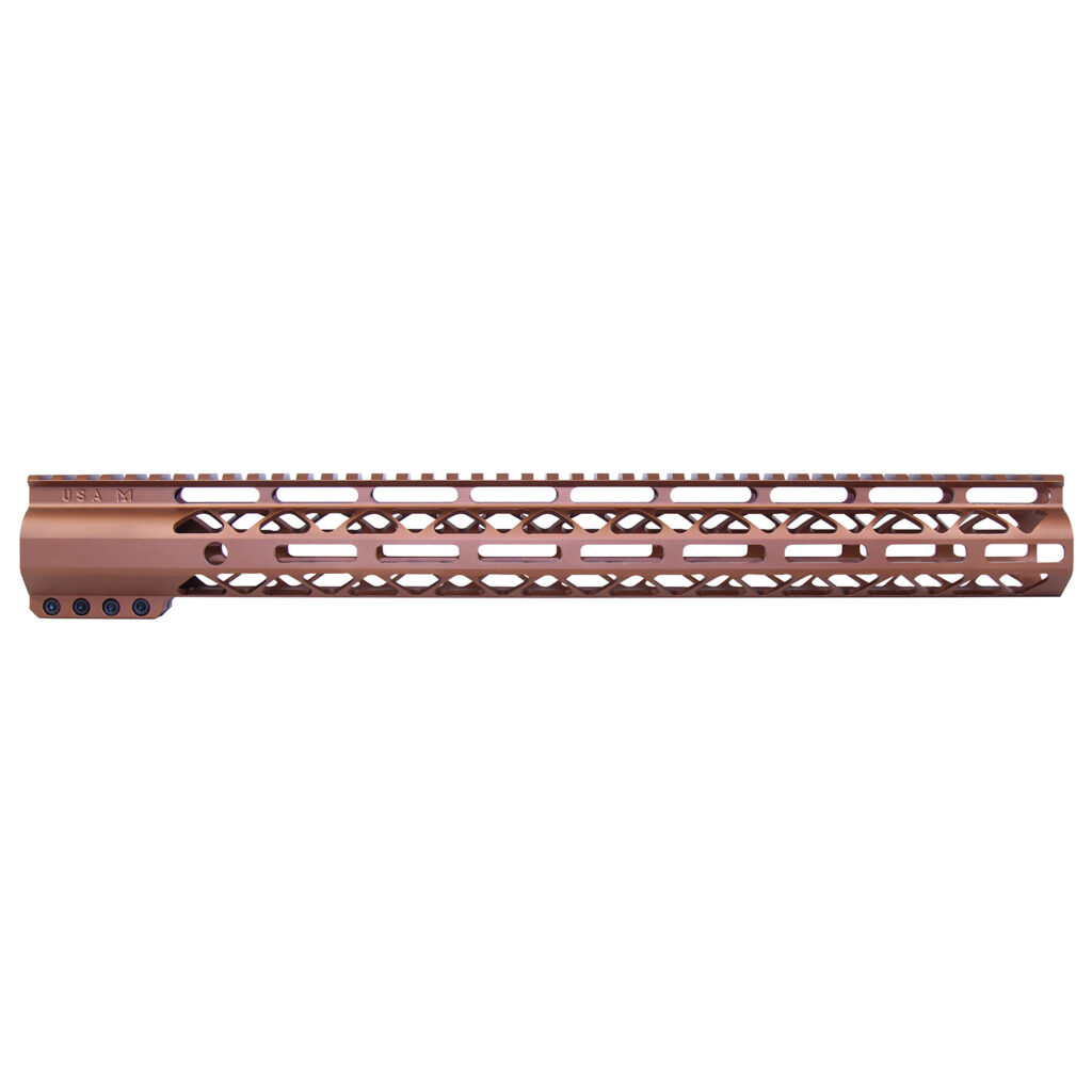 16.5" AIR-LOK Series M-LOK Compression Free Floating Handguard With Monolithic Top Rail (Anodized Bronze)