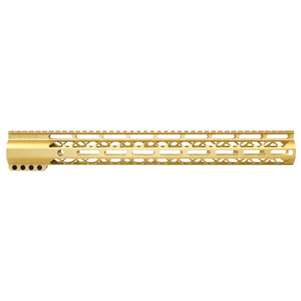 16.5" AIR-LOK Series M-LOK Compression Free Floating Handguard With Monolithic Top Rail (Anodized Gold)