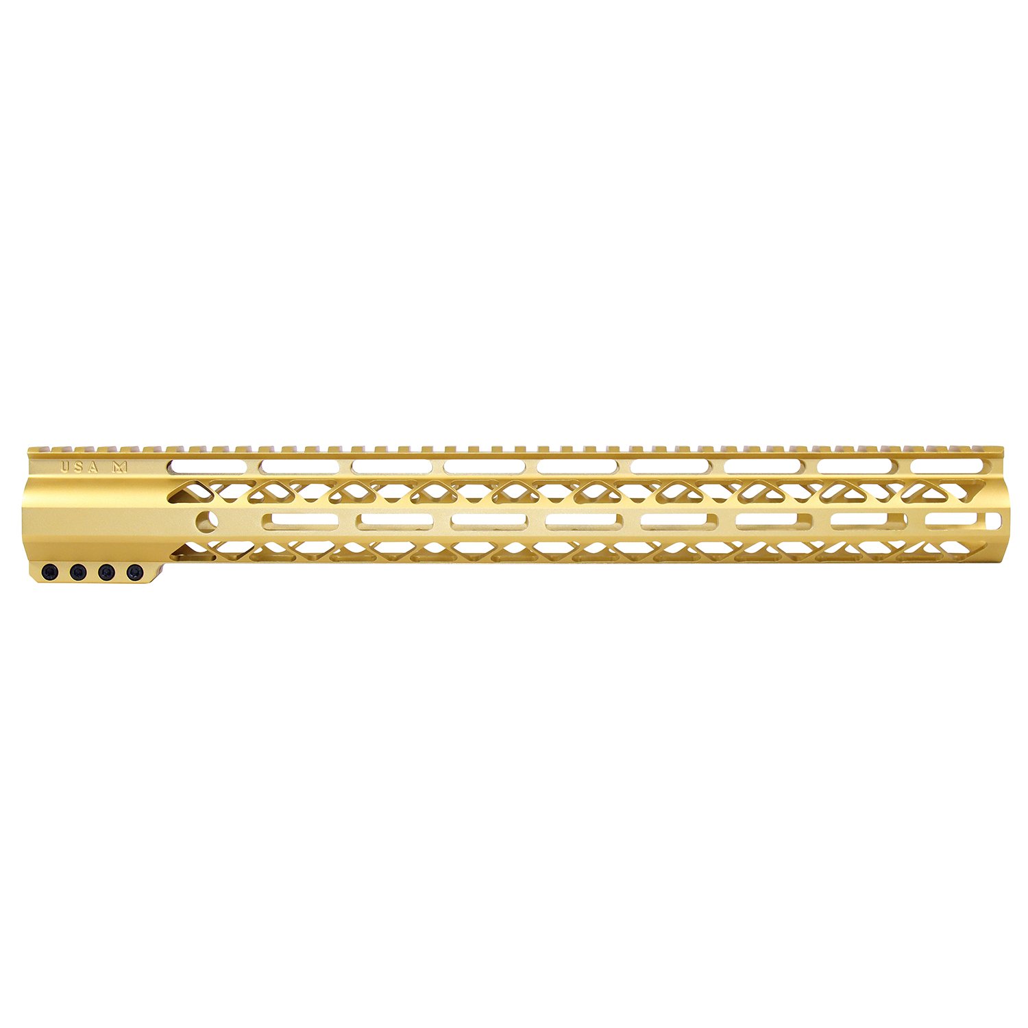 16.5" AIR-LOK Series M-LOK Compression Free Floating Handguard With Monolithic Top Rail (Anodized Gold)