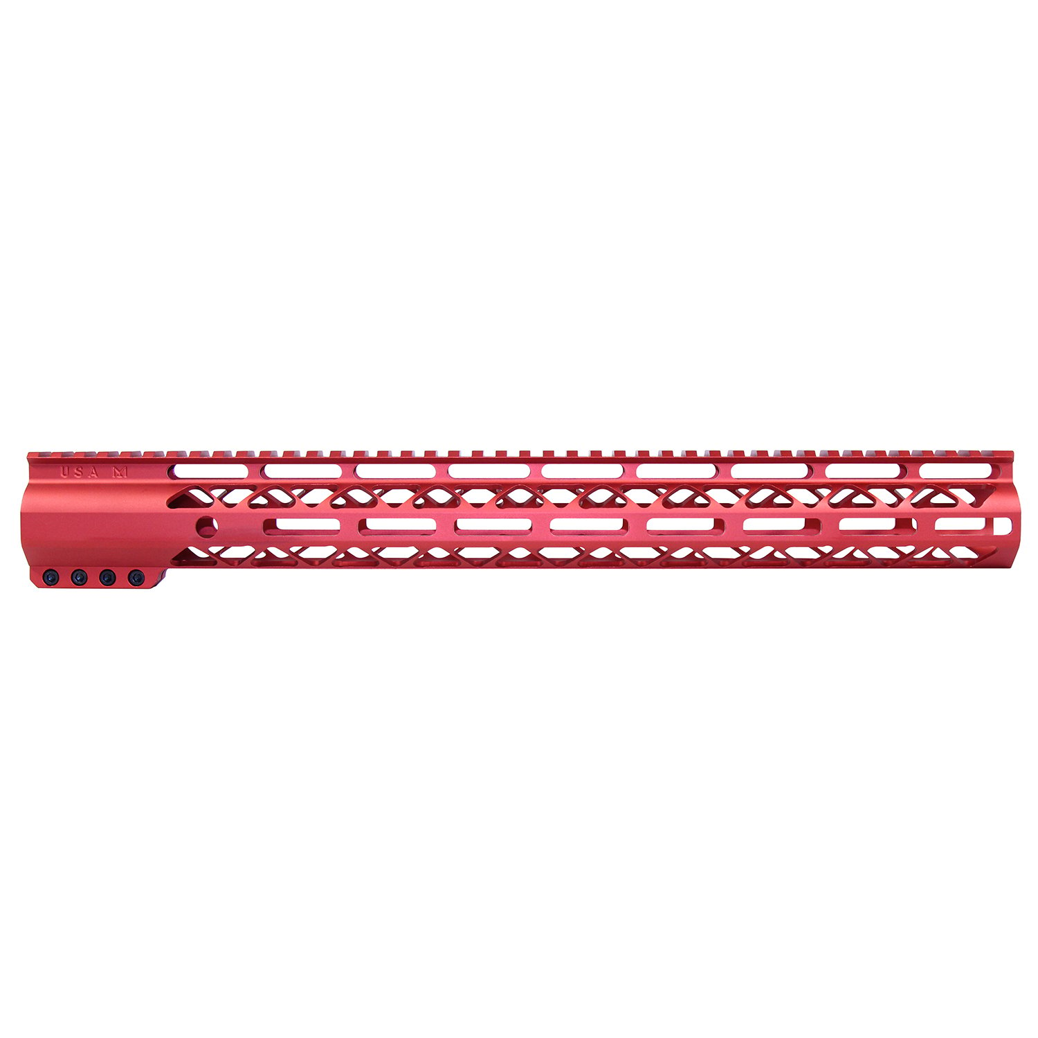 16.5" AIR-LOK Series M-LOK Compression Free Floating Handguard With Monolithic Top Rail (Anodized Red)