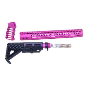 AR-15 Ultralight Series Complete Furniture Set (Anodized Pink)