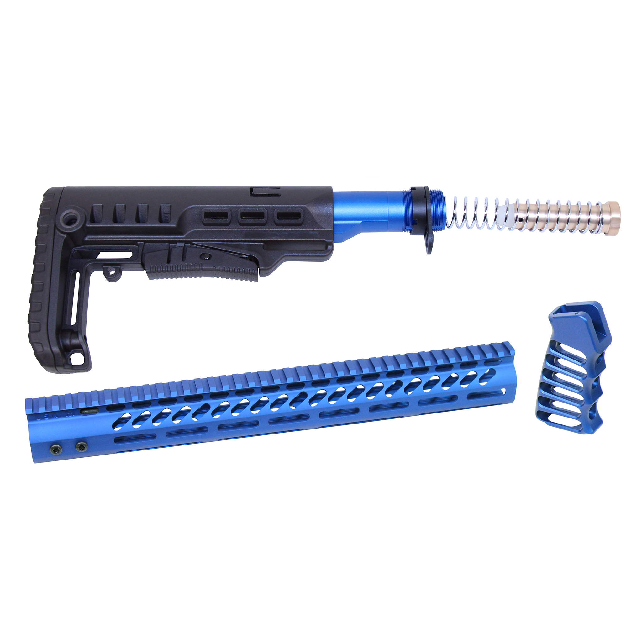ULTRA-SET-BLUE_TT AR-15 Ultralight Series Complete Furniture Set (Anodized Blue) - Image 1