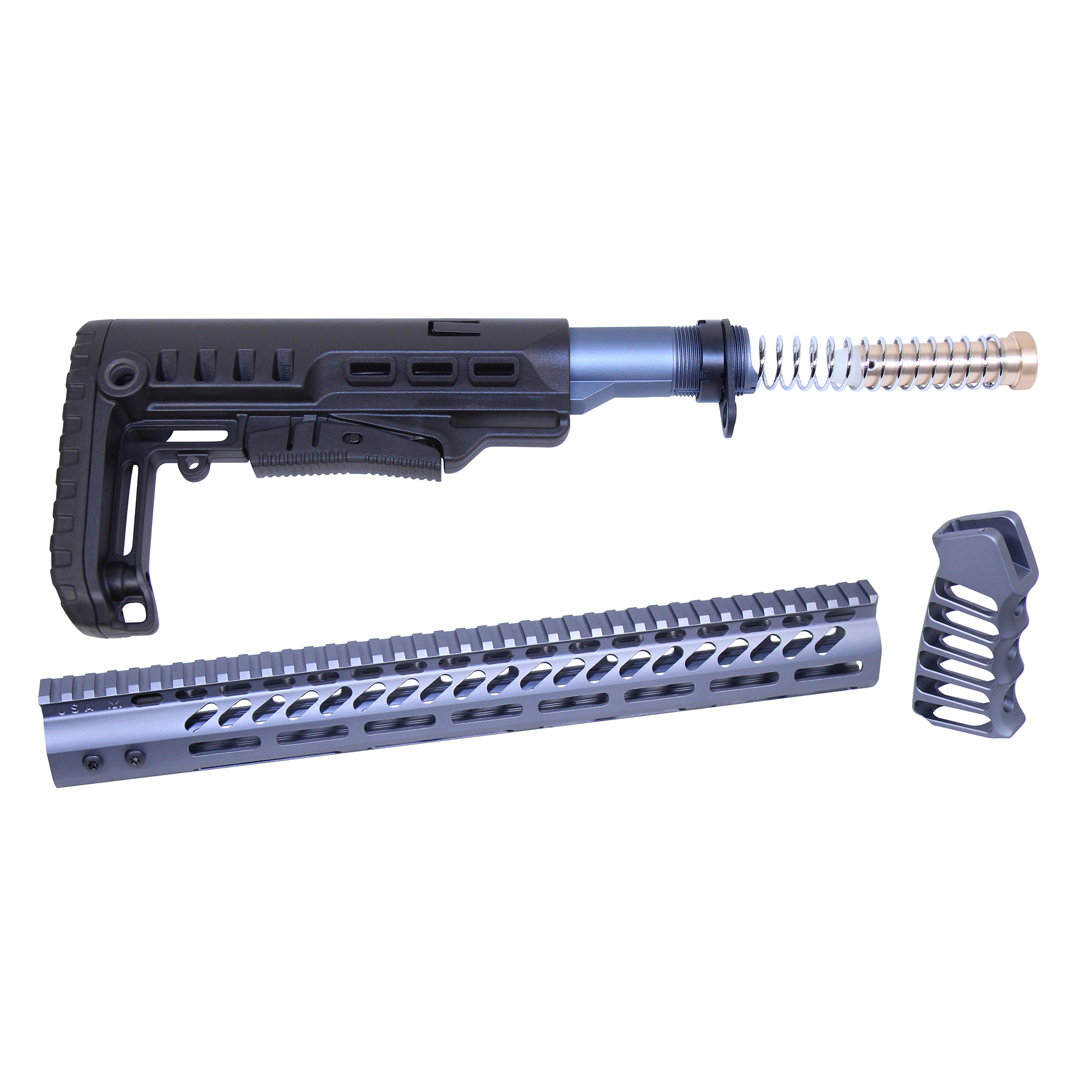 ULTRA-SET-GREY_TT AR-15 Ultralight Series Complete Furniture Set (Anodized Grey) - Image 1