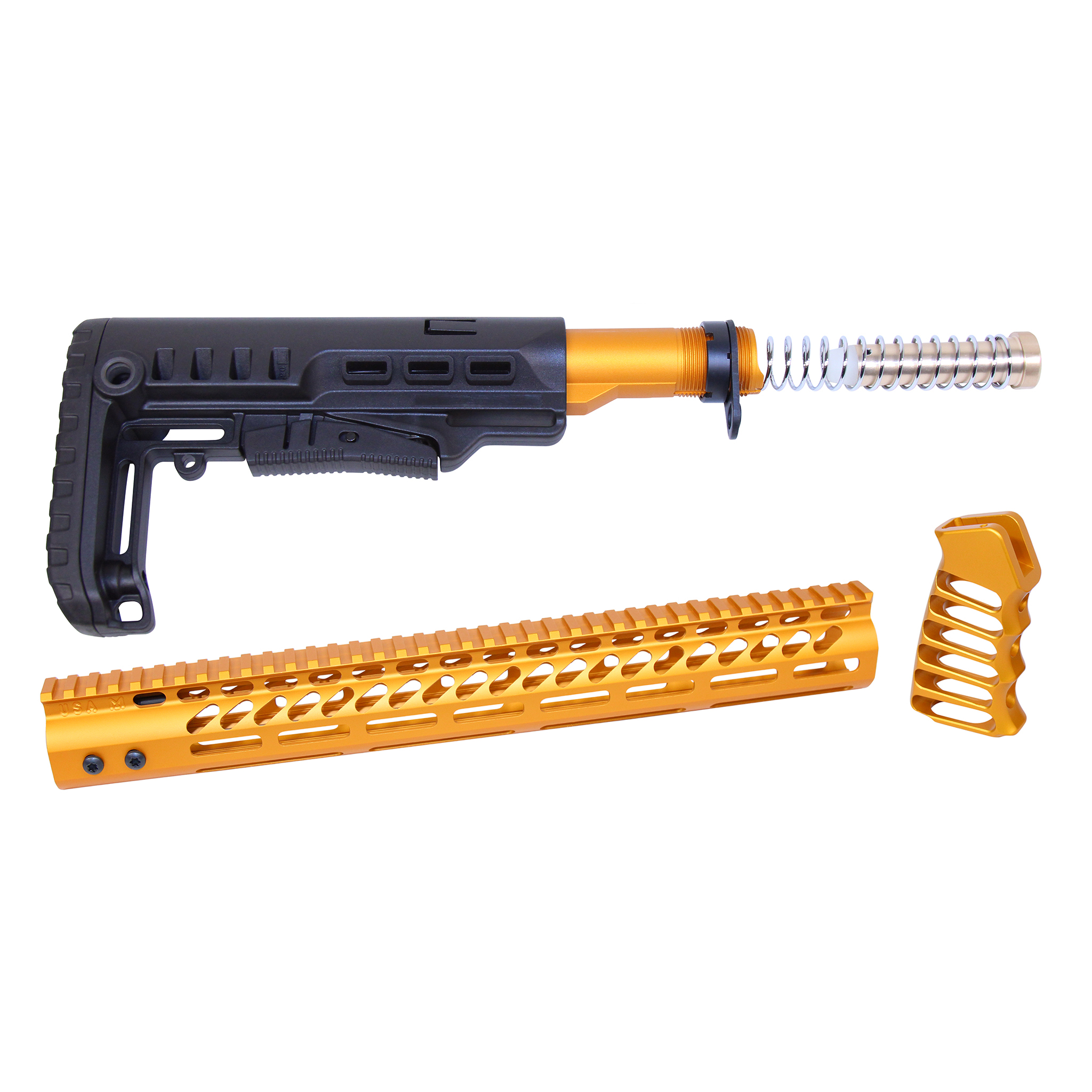 ULTRA-SET-ORANGE_TT AR-15 Ultralight Series Complete Furniture Set (Anodized Orange) - Image 1