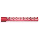 Guntec USA 16.5 red anodized M-LOK free-floating handguard with top rail.