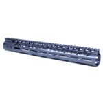 15-inch Guntec M-LOK lightweight free-floating handguard for .308 rifles, anodized grey finish.