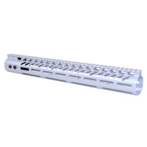 15" Ultra Lightweight Thin M-LOK System Free Floating Handguard With Monolithic Top Rail (.308 Cal) (Anodized Clear)