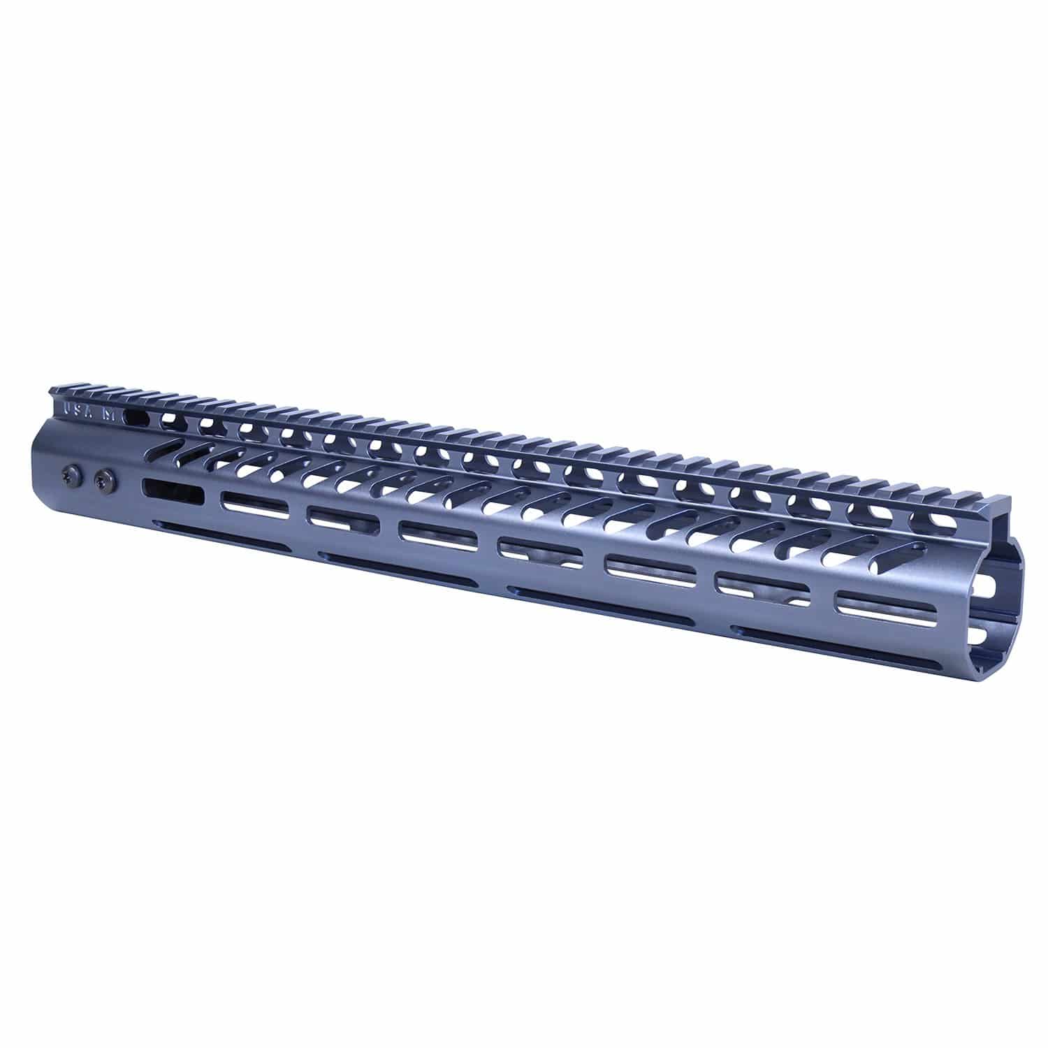 15" Ultra Lightweight Thin M-LOK System Free Floating Handguard With Monolithic Top Rail (.308 Cal) (Anodized Grey)